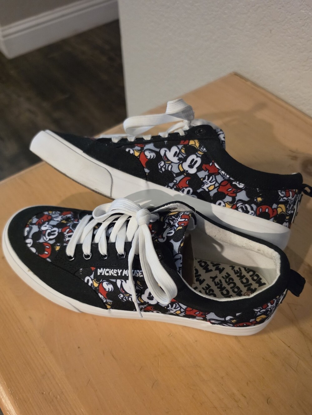 Disney Mickey Mouse Print Canvas Sneakers 9.5